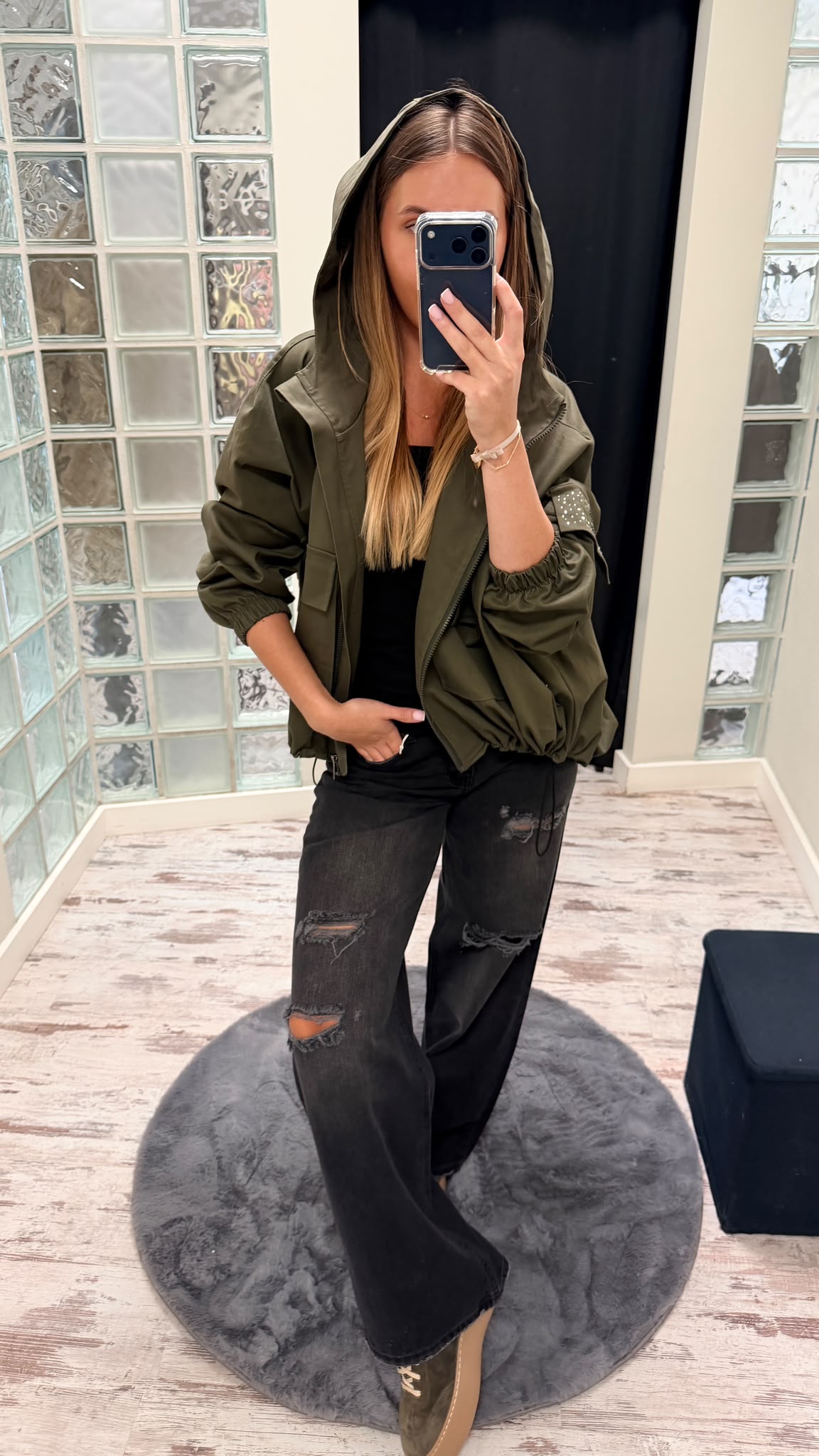 Bomber z Kapturem Eukalypto Olive  (2)