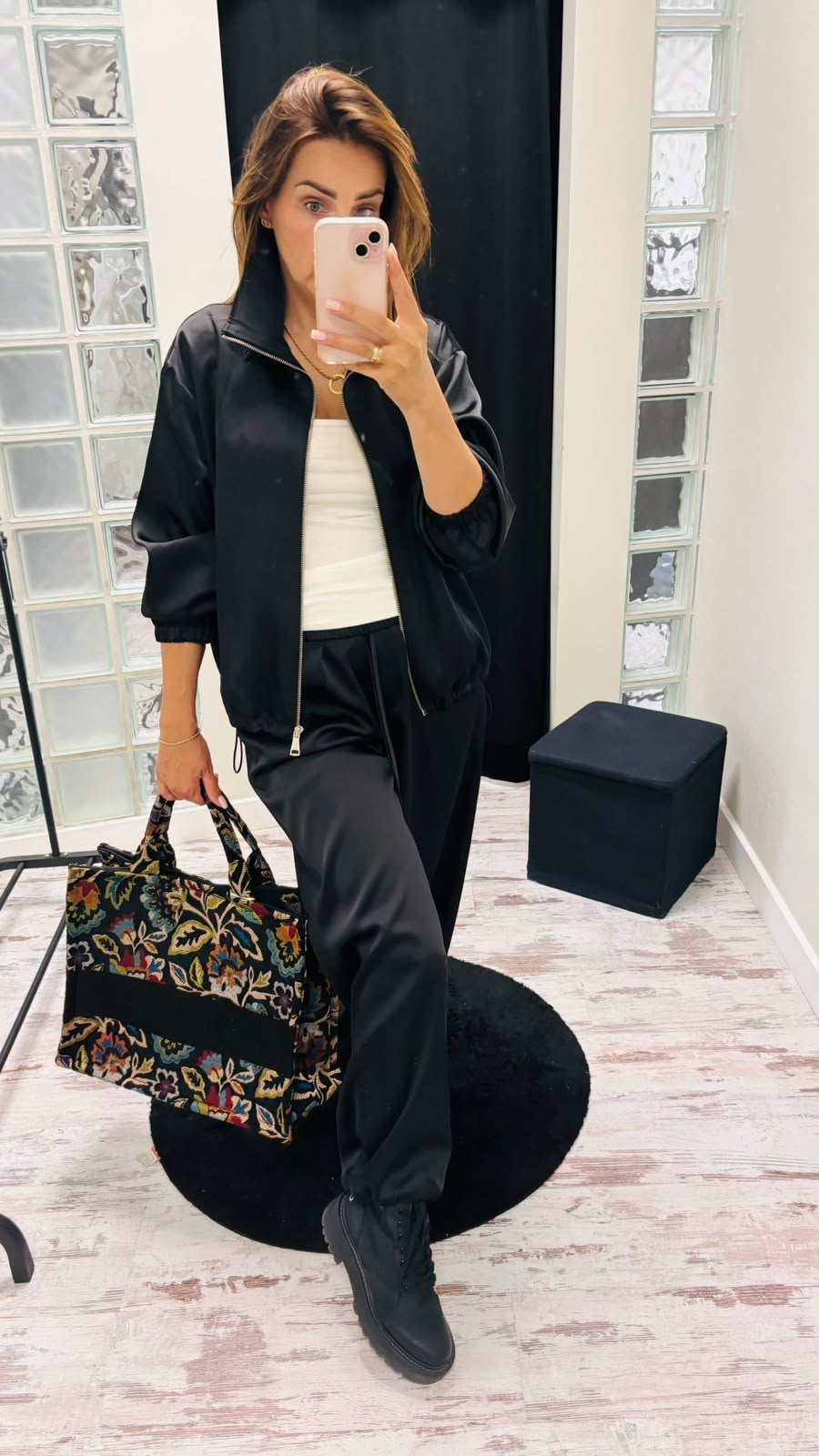 Bluza Satyna Czarna 